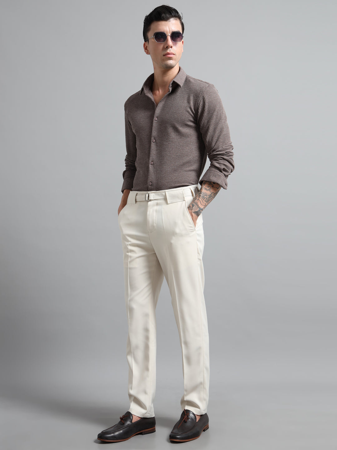 The Sterling Slim-Fit Trousers - Beige