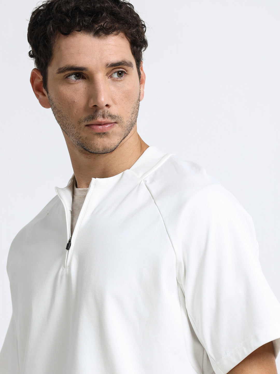 Refined Zipline Ivory White T-Shirt