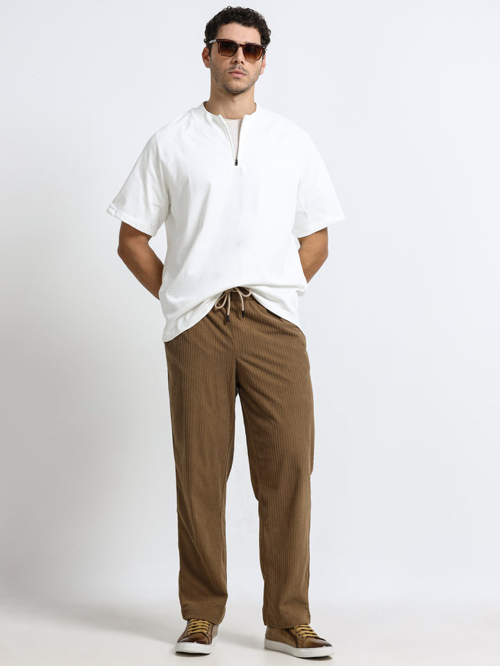 Refined Zipline Ivory White T-Shirt