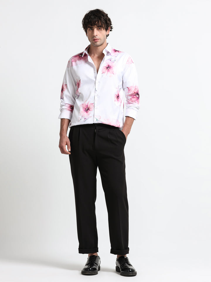 Aqua Bloom Shirt – Crimson Mist