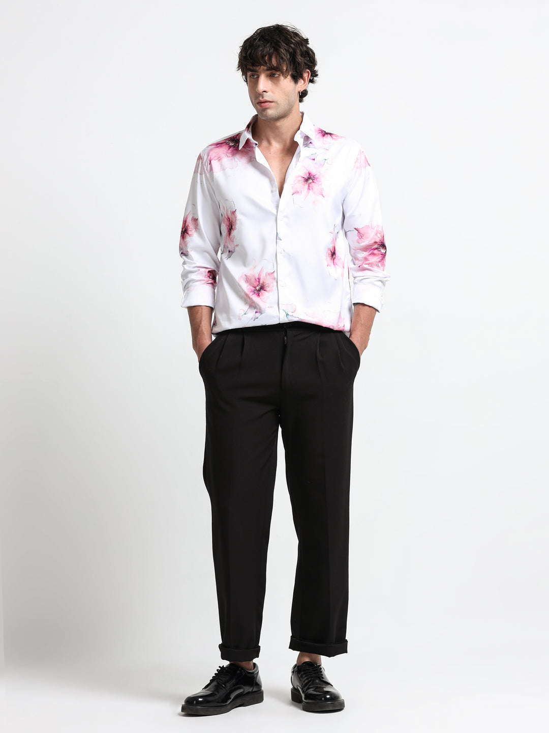 Aqua Bloom Shirt – Crimson Mist