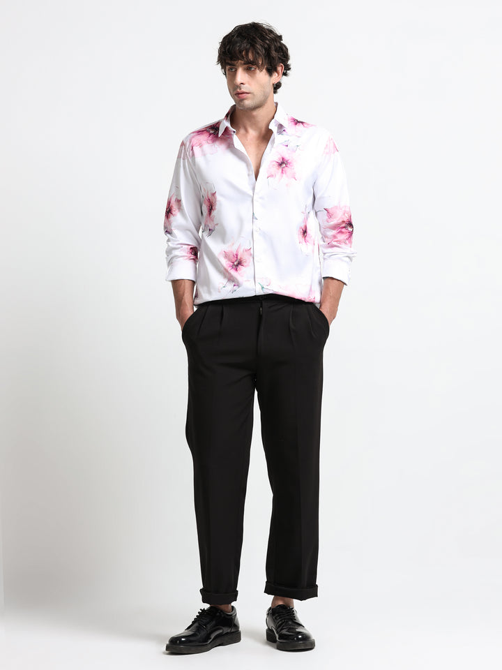 Aqua Bloom Shirt – Crimson Mist