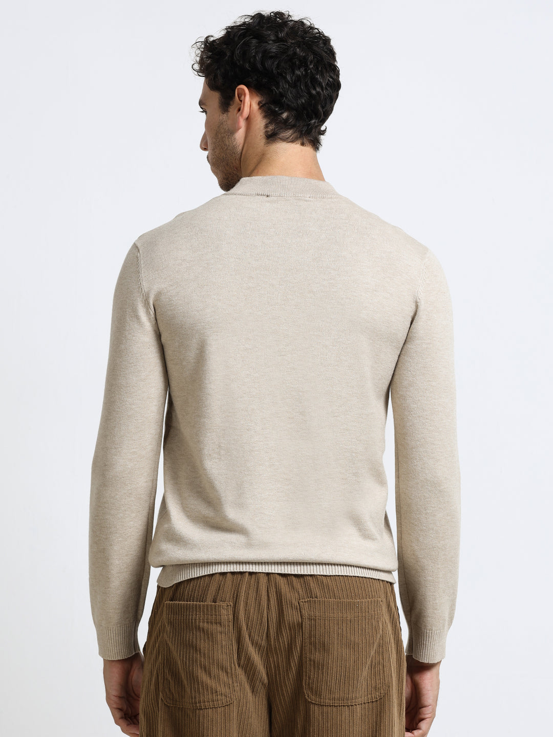 Contour Mock Neck Sand Beige Knit