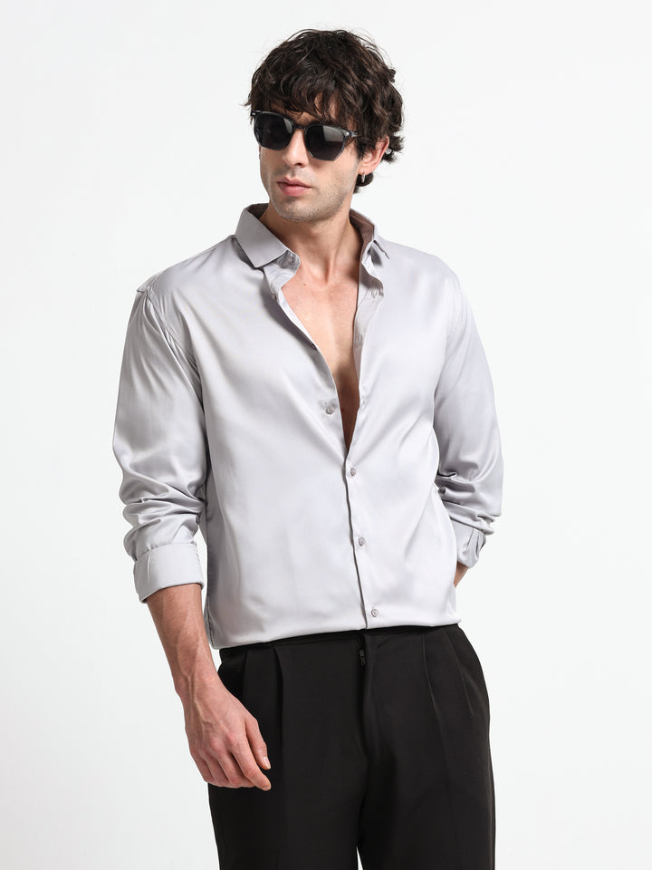 Silhouette Luxe Pearl Grey Party Shirt
