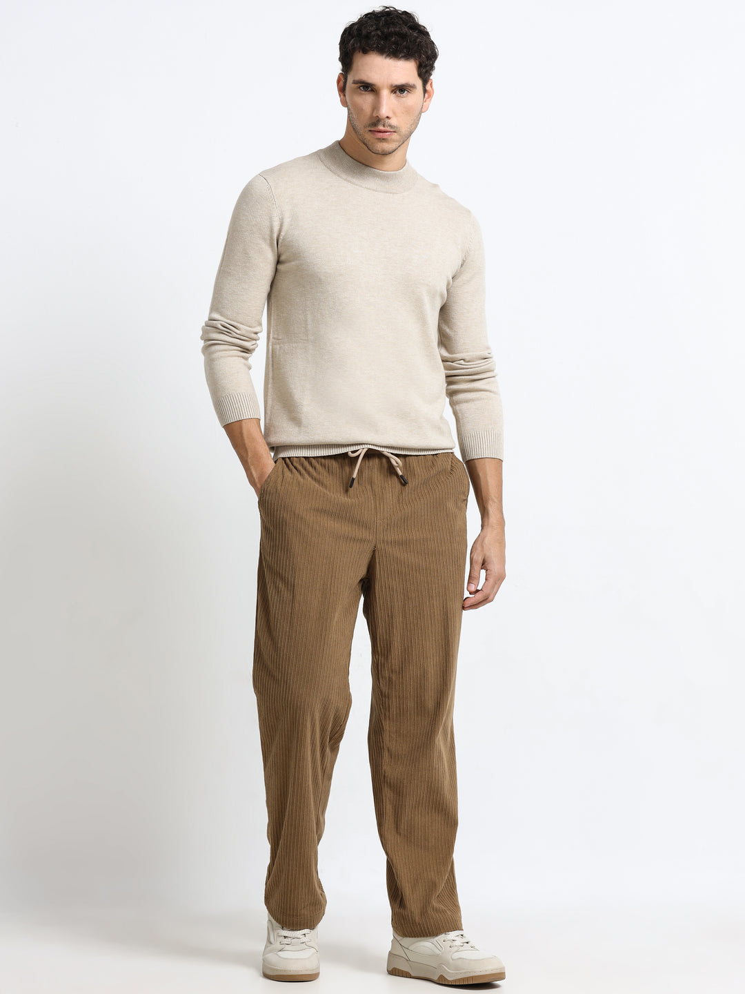 Contour Mock Neck Sand Beige Knit