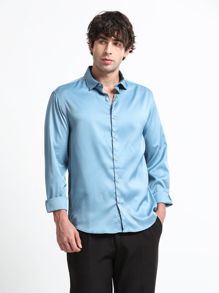 Silhouette Luxe – Arctic Blue Party Shirt