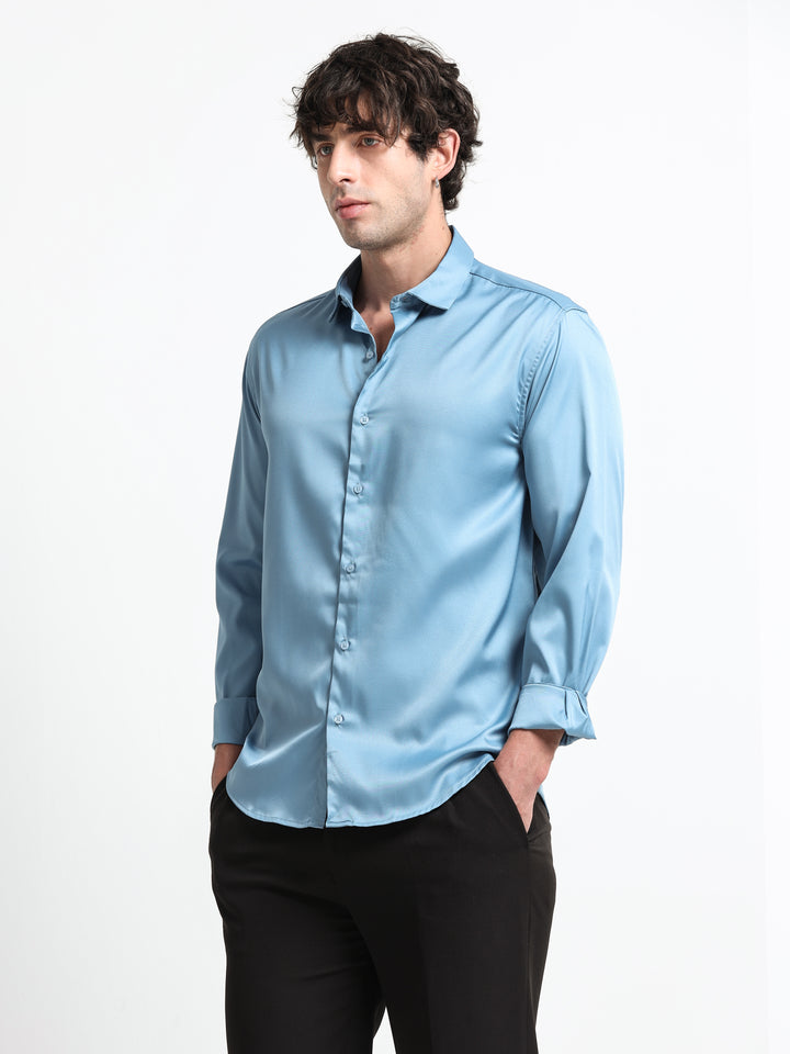 Silhouette Luxe – Arctic Blue Party Shirt