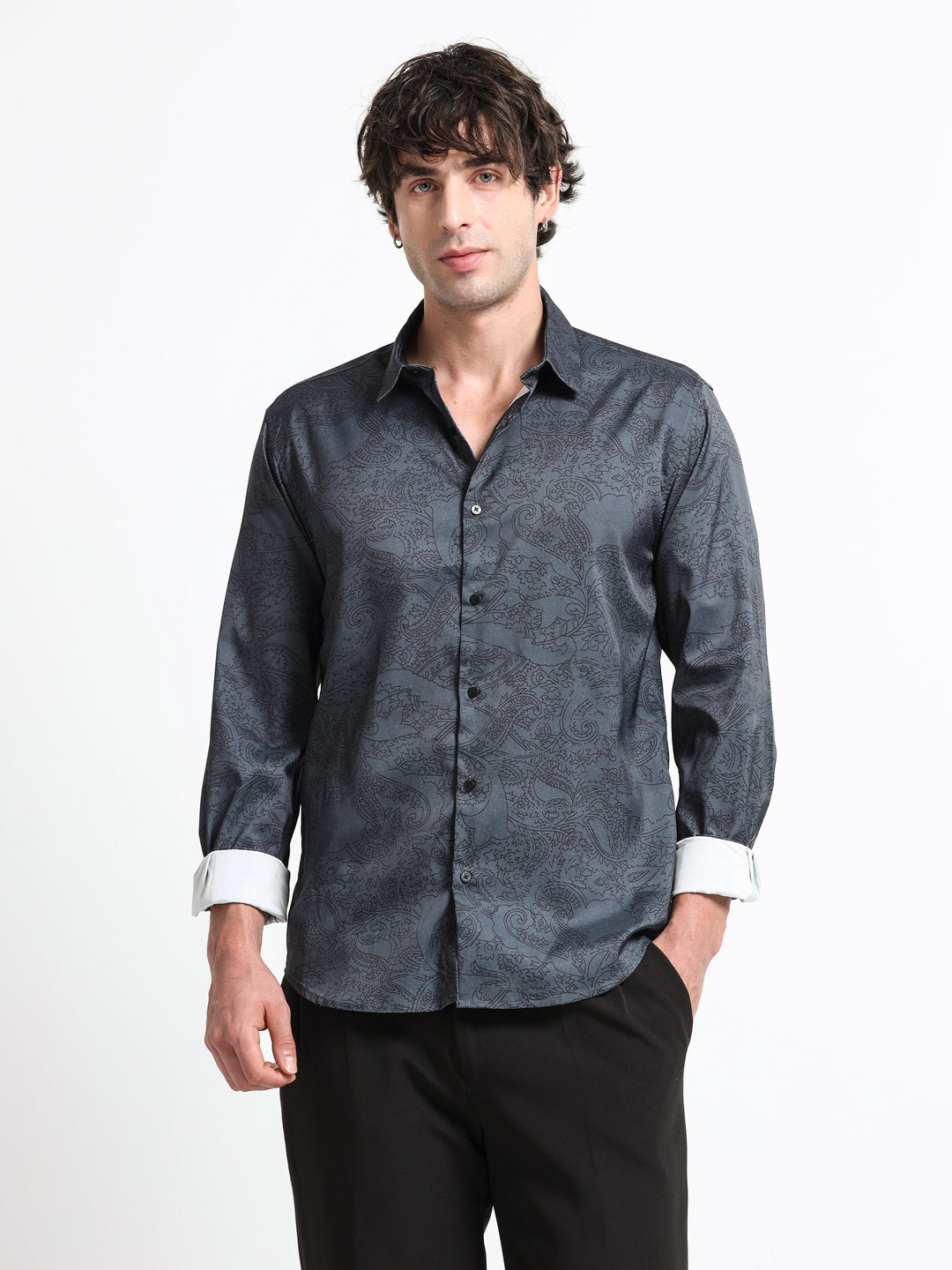 Midnight Paisley Shirt – Steel Eclipse