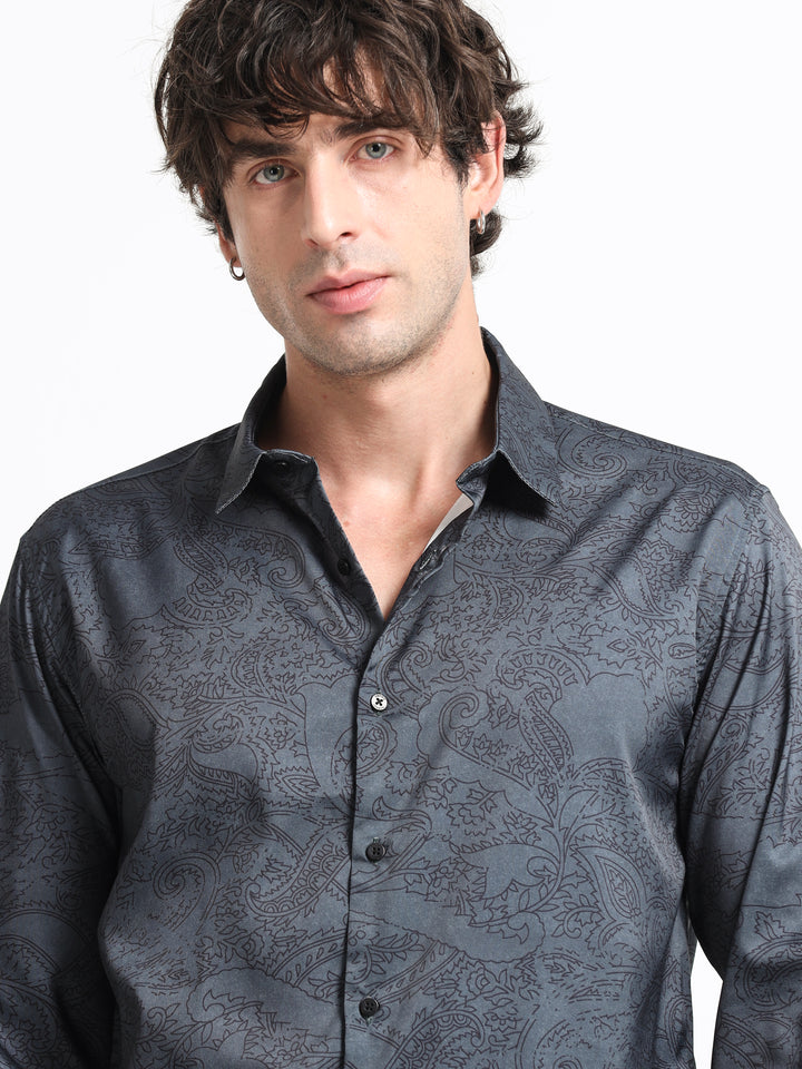 Midnight Paisley Shirt – Steel Eclipse