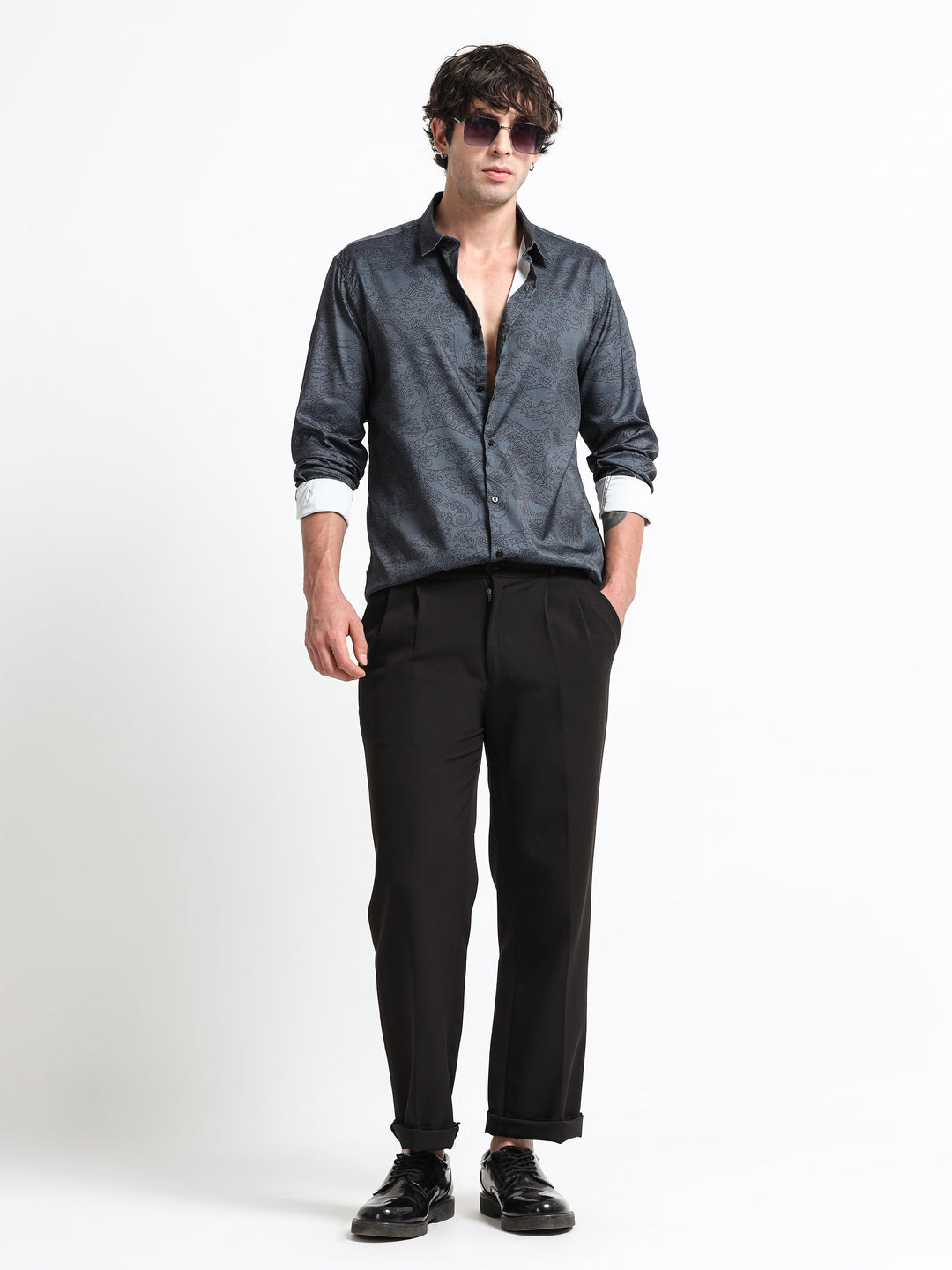 Midnight Paisley Shirt – Steel Eclipse