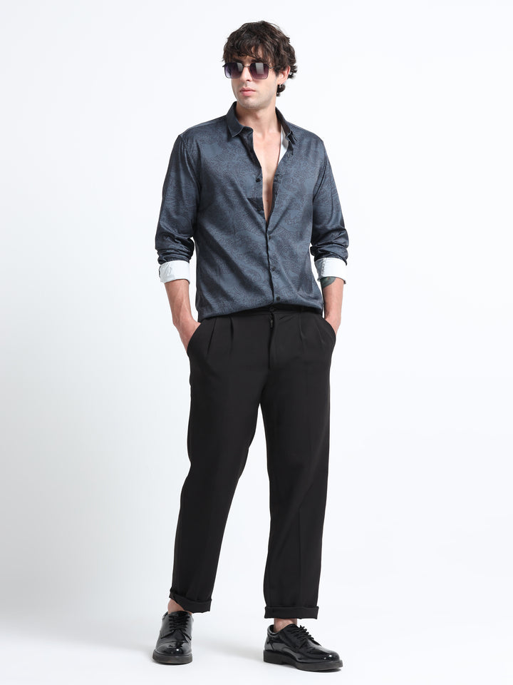 Midnight Paisley Shirt – Steel Eclipse