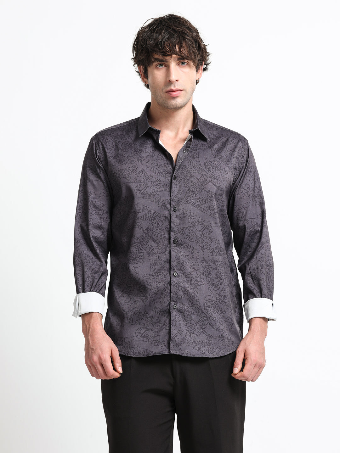 Midnight Paisley Shirt – Shadow Graphite