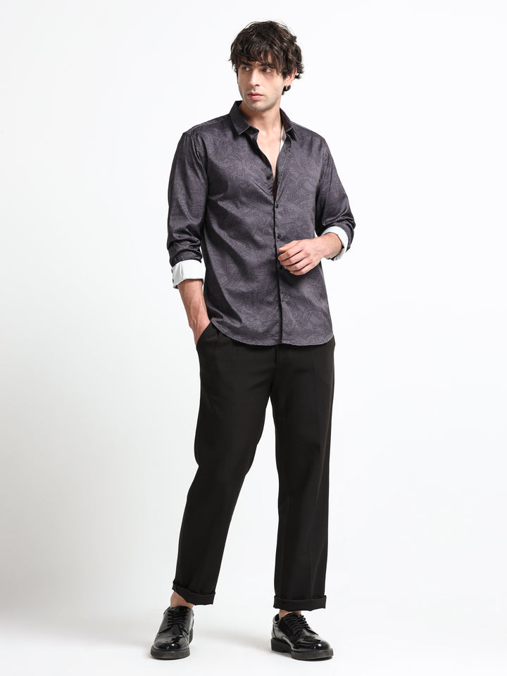 Midnight Paisley Shirt – Shadow Graphite