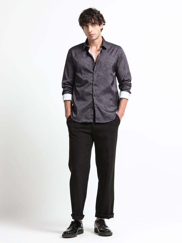 Midnight Paisley Shirt – Shadow Graphite