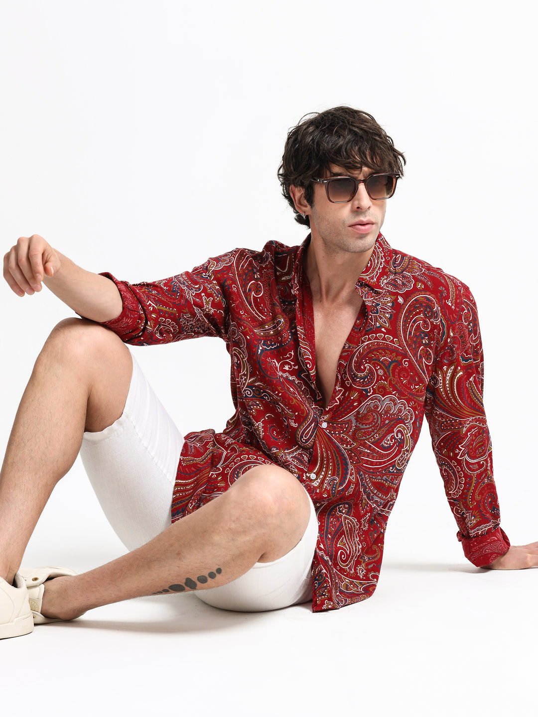 Signature Paisley Party Shirt – Crimson Edit