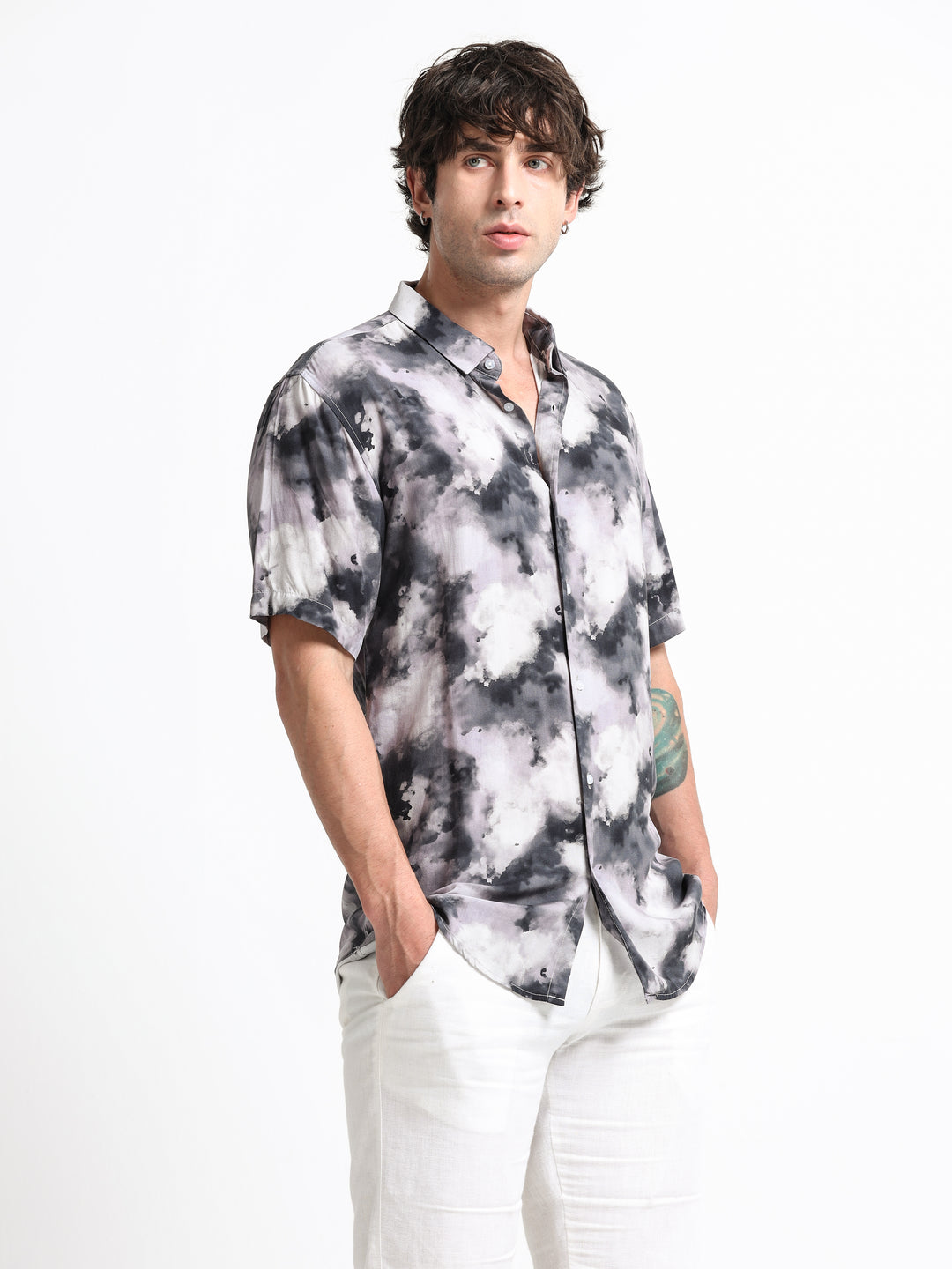 Aurelia Flow Shirt – Ash Veil