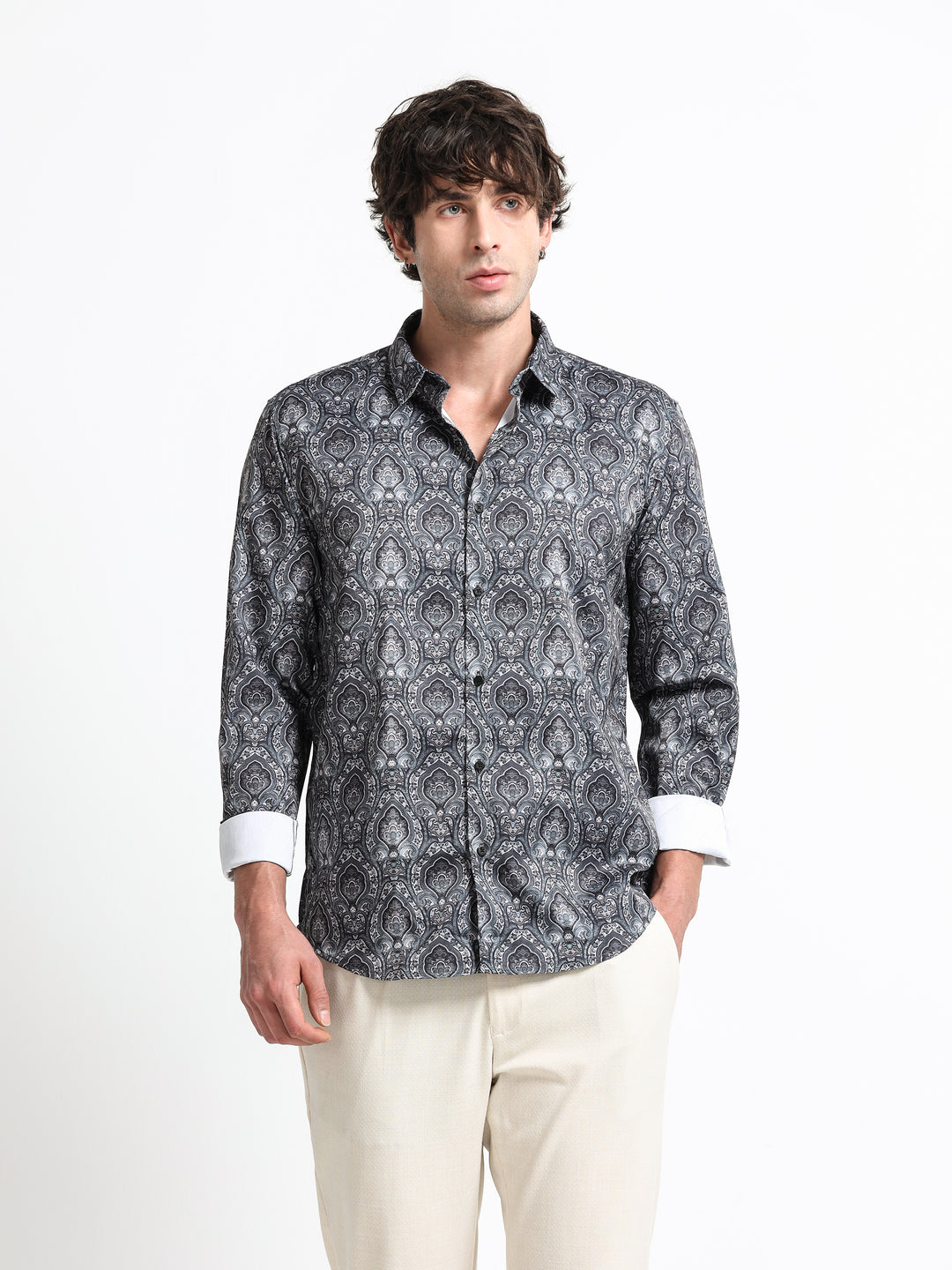 Regal Arabesque Shirt – Obsidian Ash