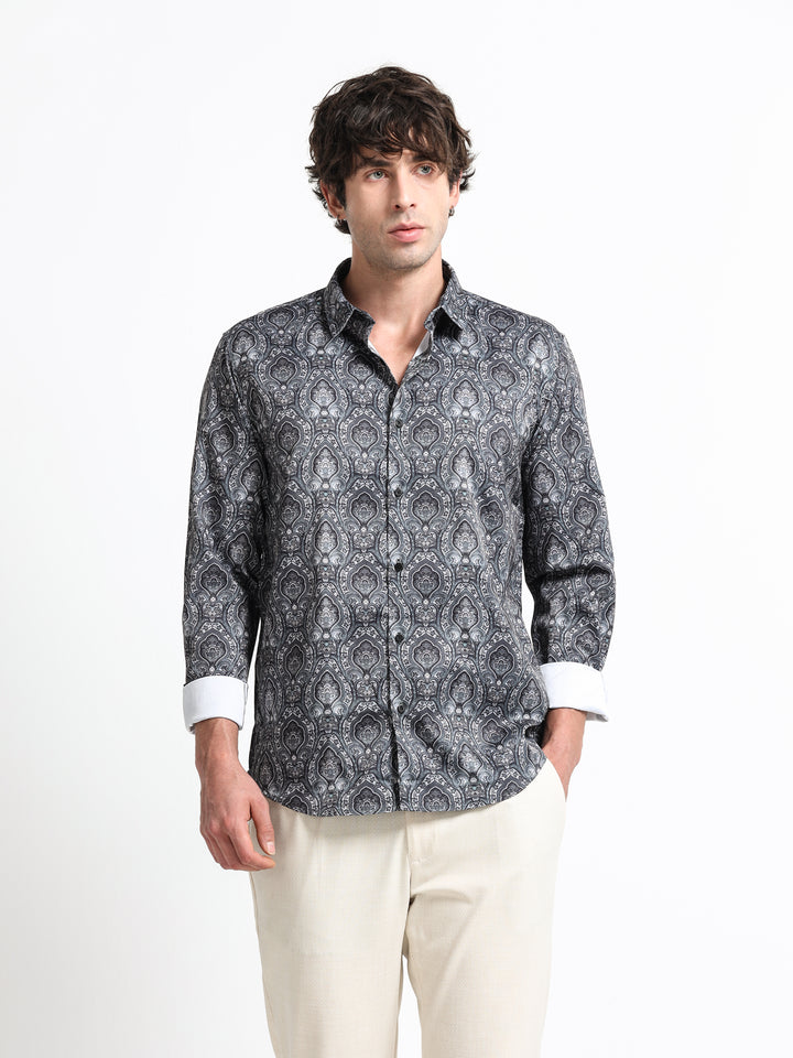 Regal Arabesque Shirt – Obsidian Ash