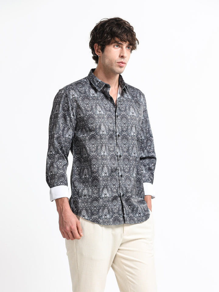 Regal Arabesque Shirt – Obsidian Ash