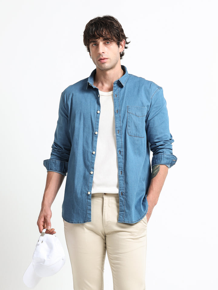 Denim Core Mid Blue Shirt