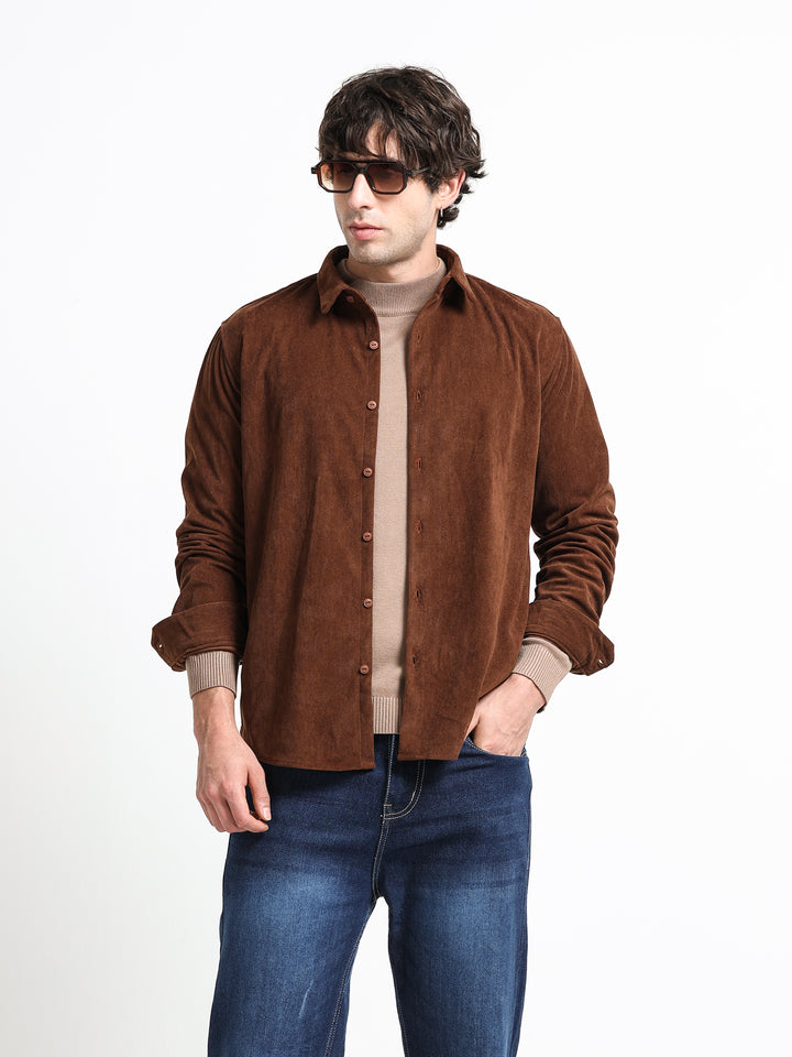 Cord Crest Shirt – Chestnut Ember