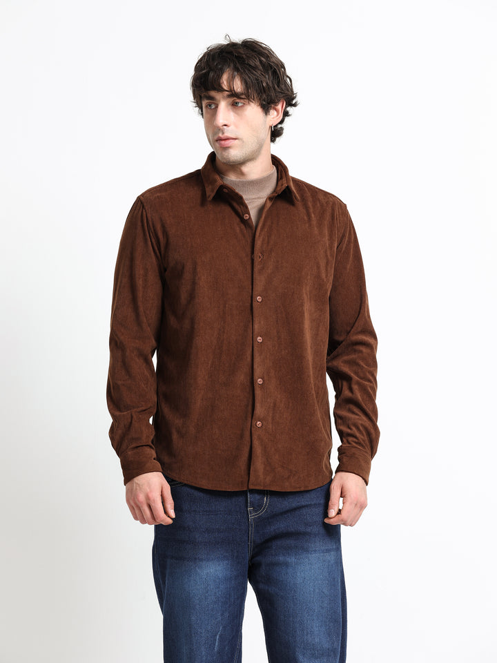 Cord Crest Shirt – Chestnut Ember