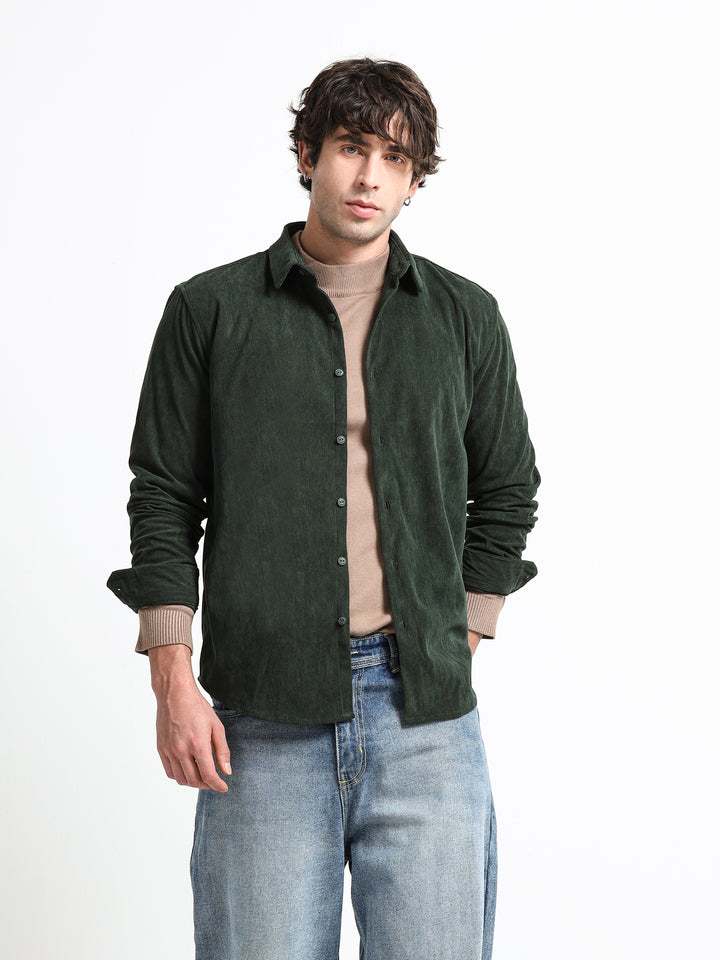 Cord Crest Shirt – Forest Moss