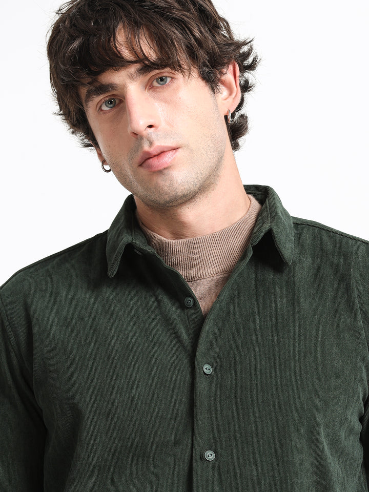 Cord Crest Shirt – Forest Moss