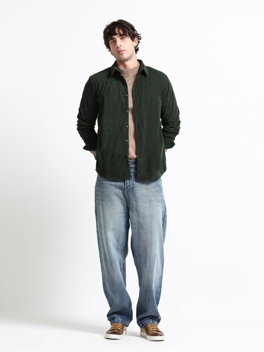 Cord Crest Shirt – Forest Moss