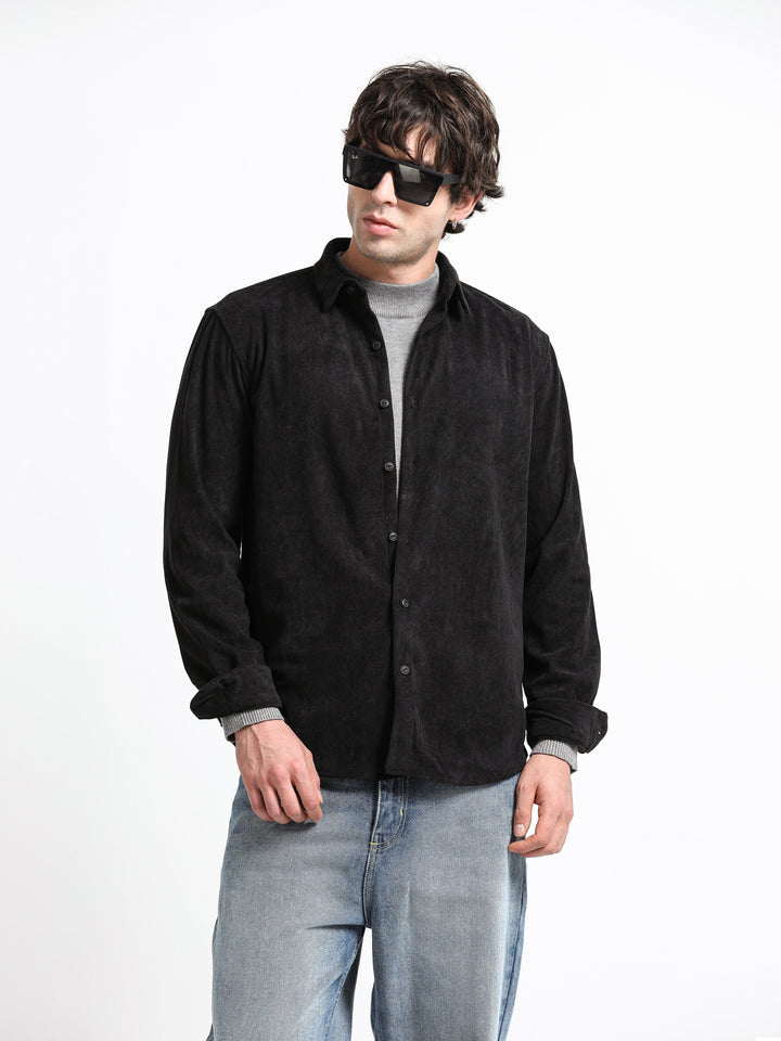 Cord Crest Shirt – Midnight Coal