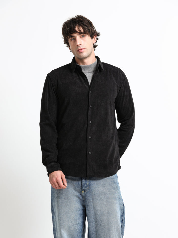 Cord Crest Shirt – Midnight Coal