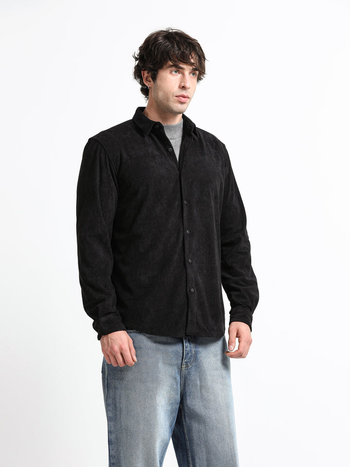 Cord Crest Shirt – Midnight Coal