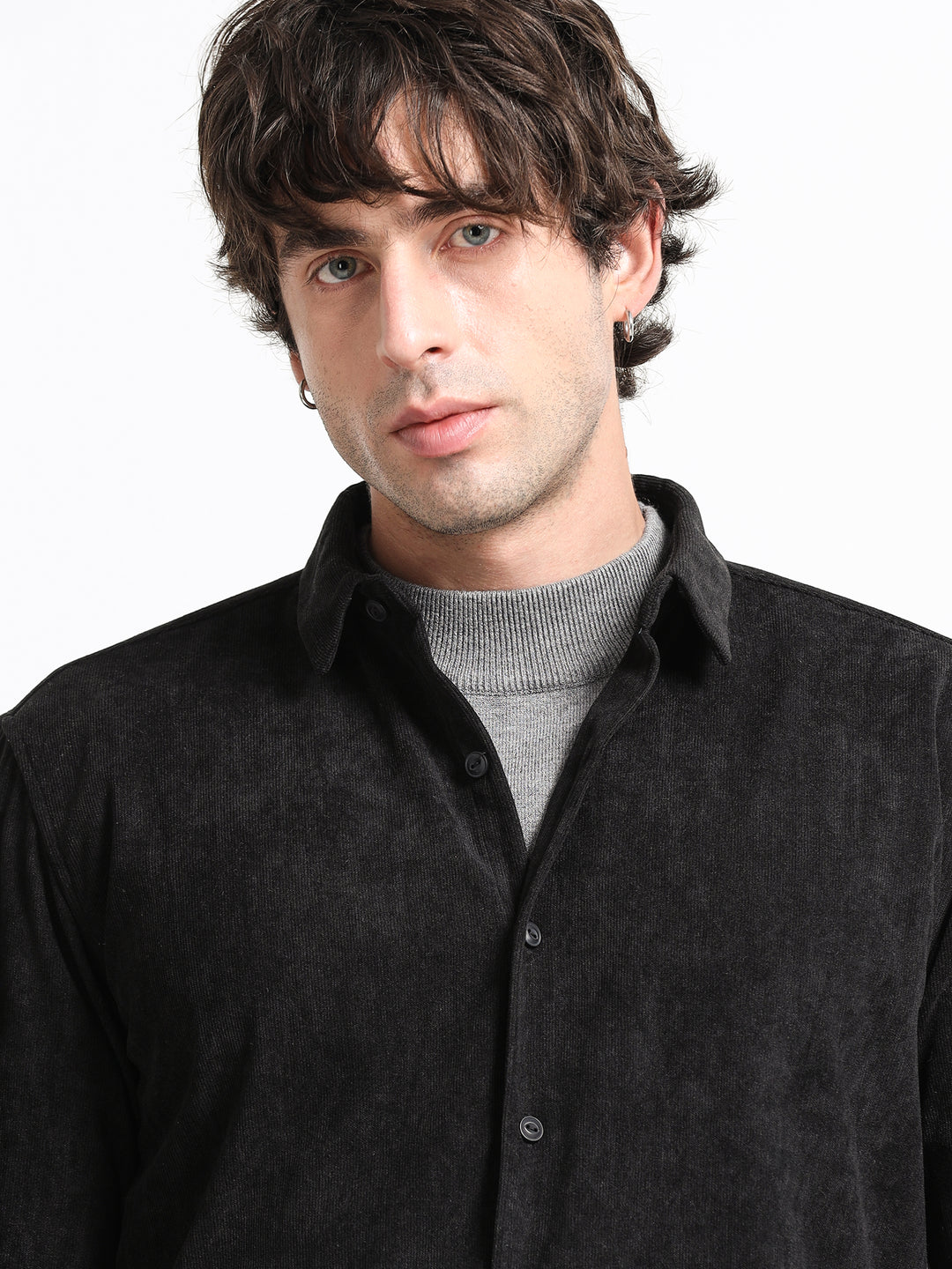 Cord Crest Shirt – Midnight Coal