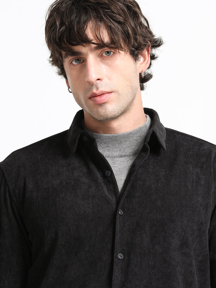 Cord Crest Shirt – Midnight Coal