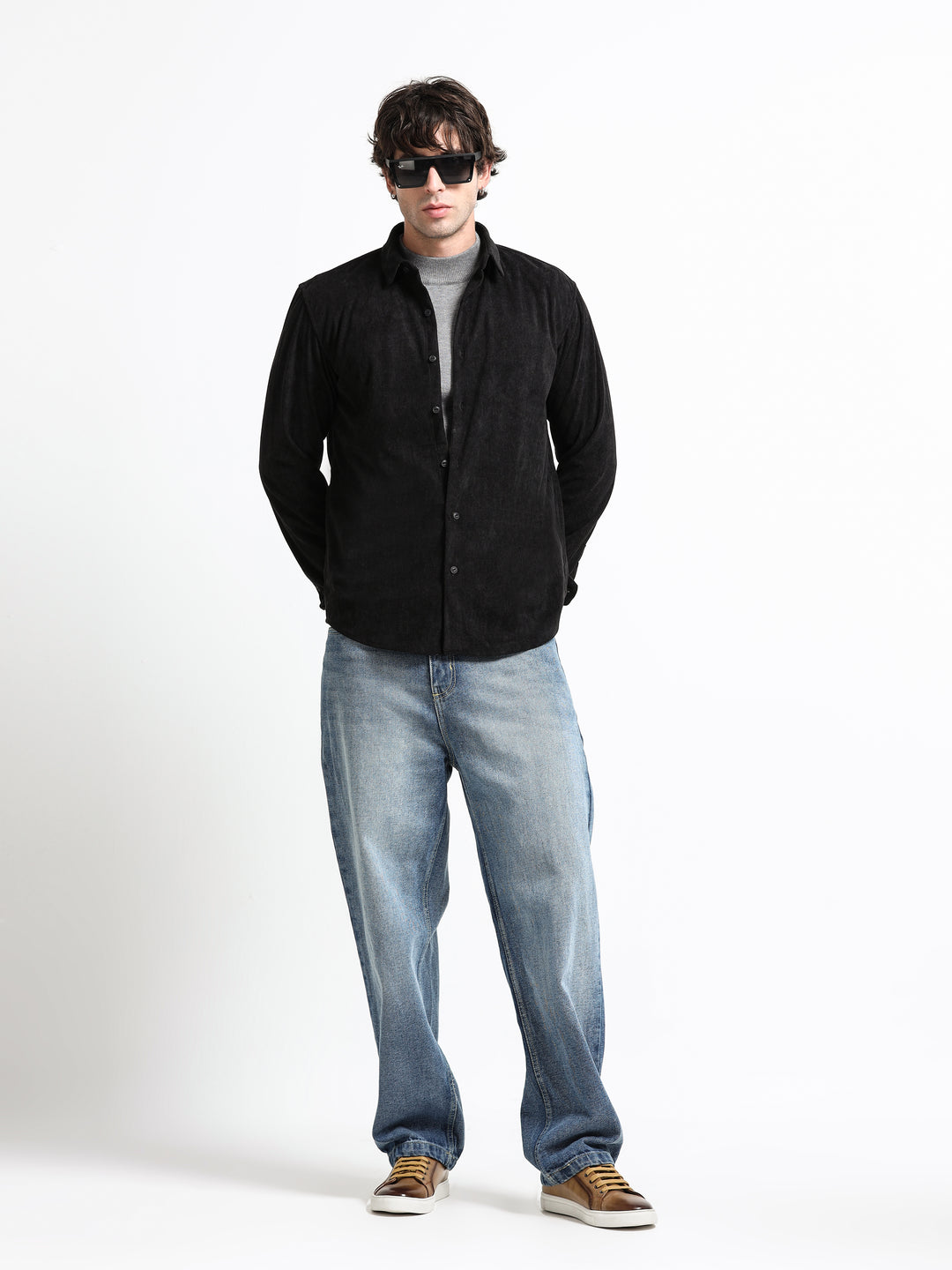 Cord Crest Shirt – Midnight Coal