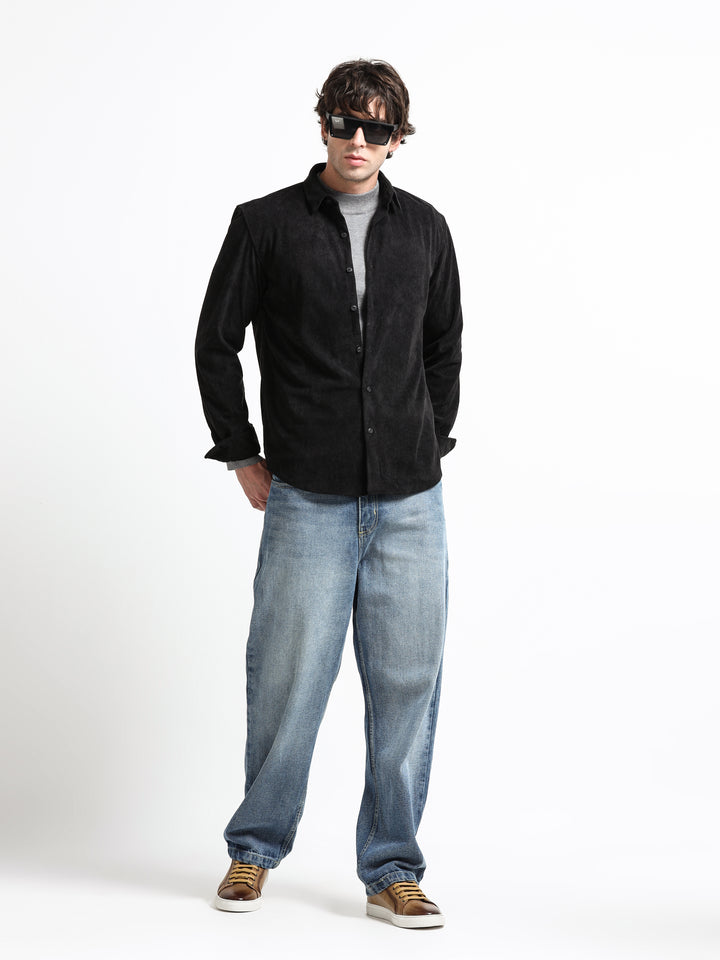 Cord Crest Shirt – Midnight Coal