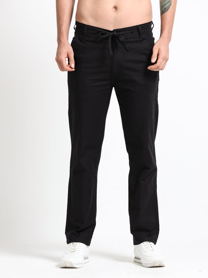 Montreux Linen Ease Pants – Midnight Black