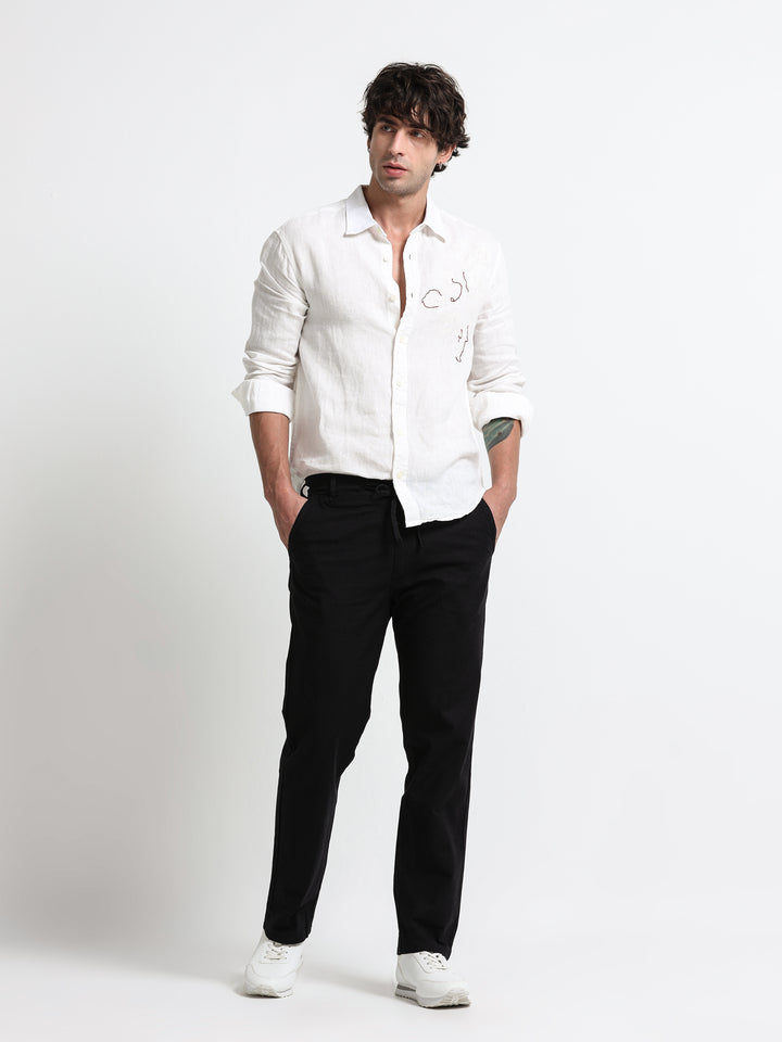 Montreux Linen Ease Pants – Midnight Black