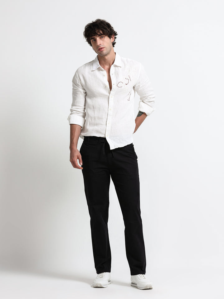 Montreux Linen Ease Pants – Midnight Black