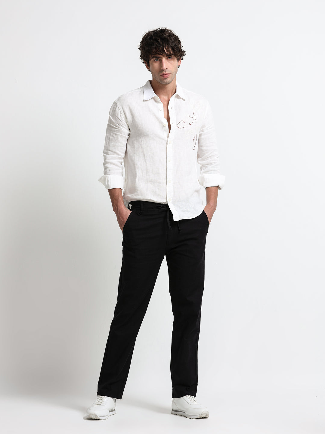 Montreux Linen Ease Pants – Midnight Black