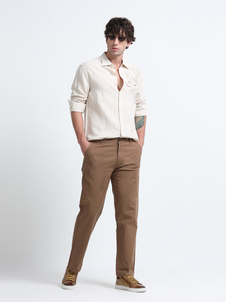 Montreux Linen Ease Pants – Mocha Brown