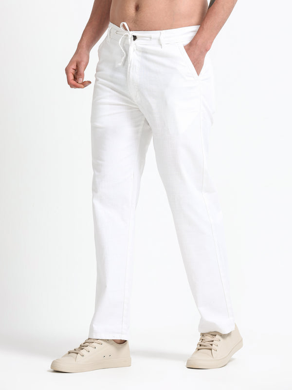Montreux Linen Ease Pants – Alpine White