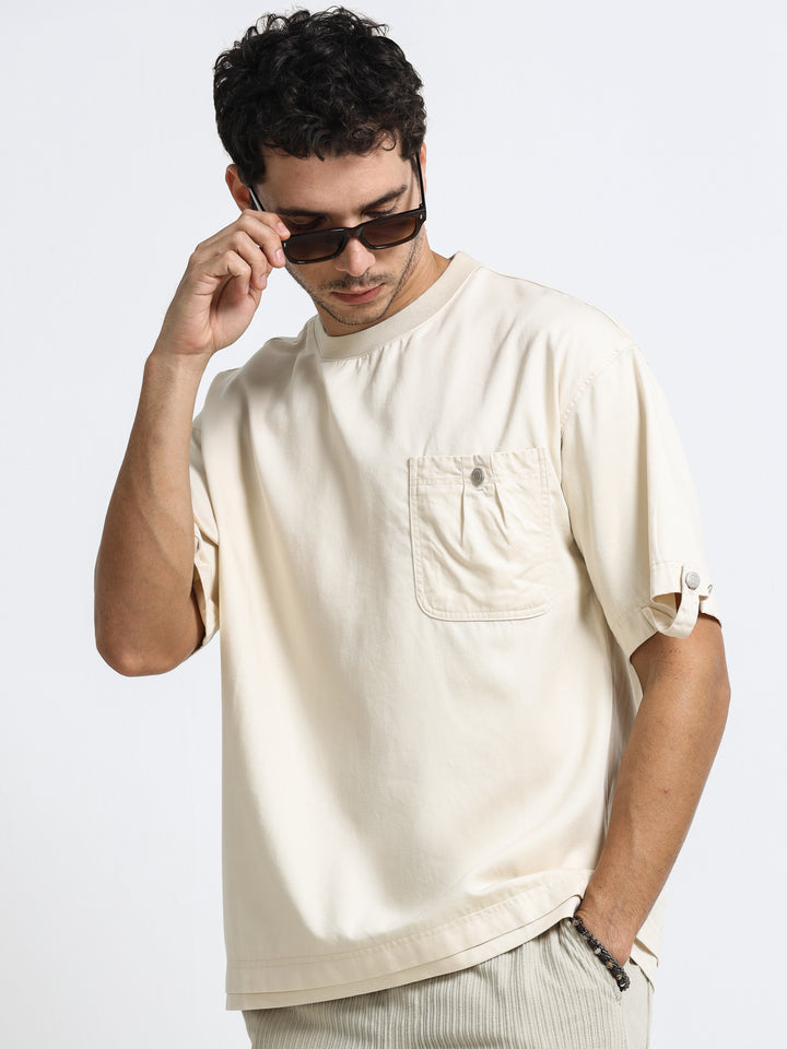 Utility Pocket Sand Beige T-Shirt