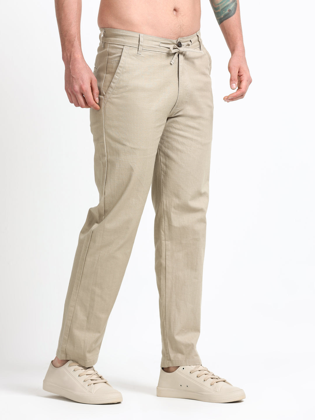 Montreux Linen Ease Pants – Sandstone Beige