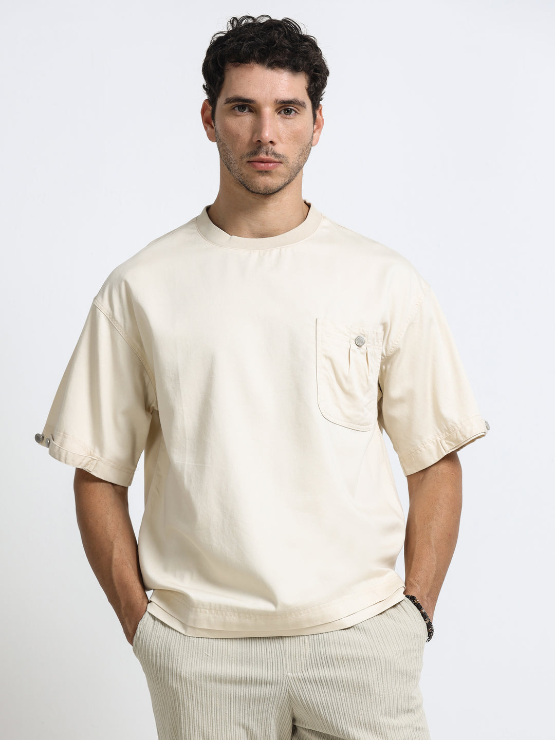 Utility Pocket Sand Beige T-Shirt