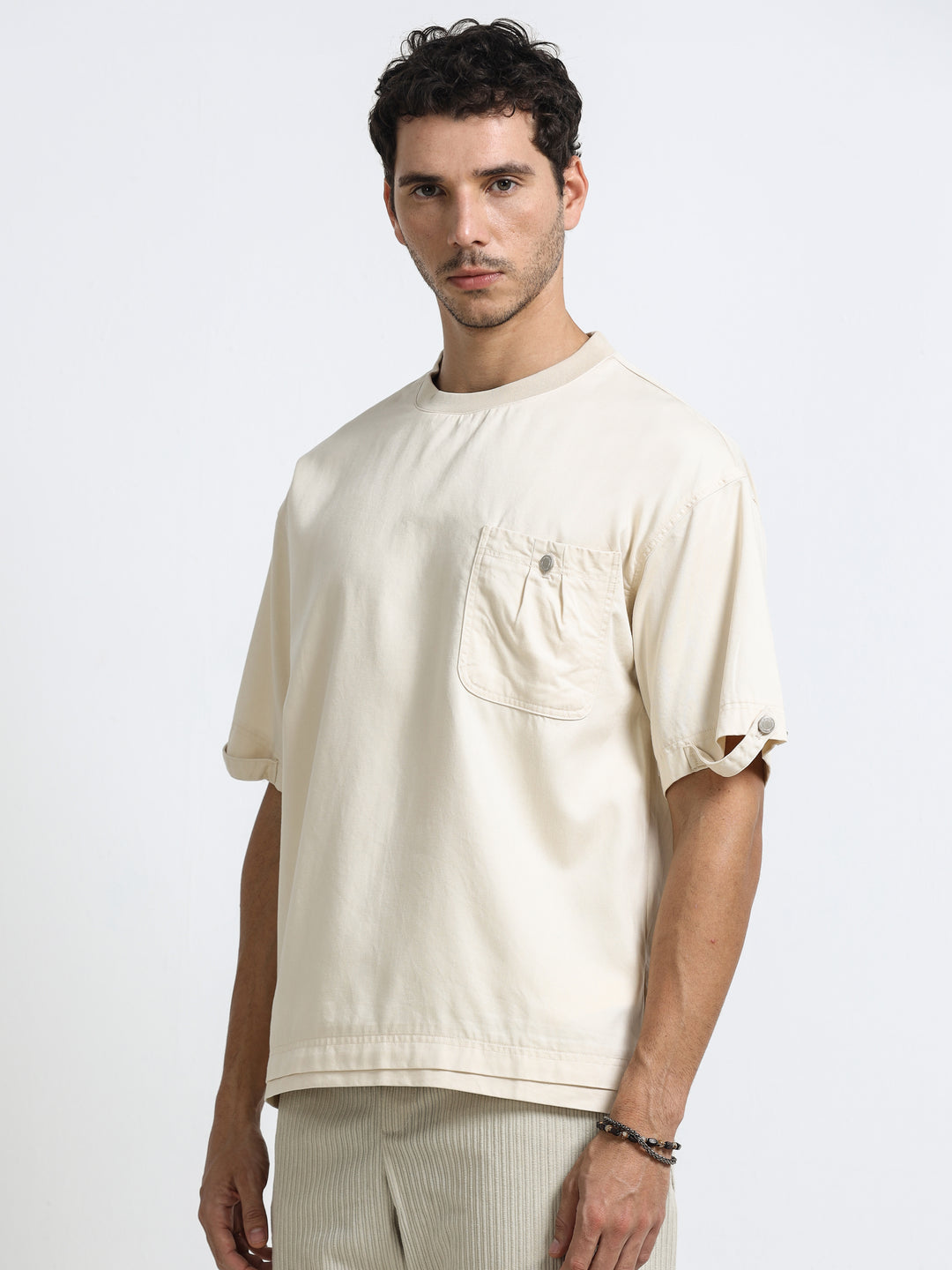Utility Pocket Sand Beige T-Shirt