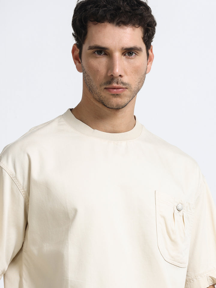 Utility Pocket Sand Beige T-Shirt