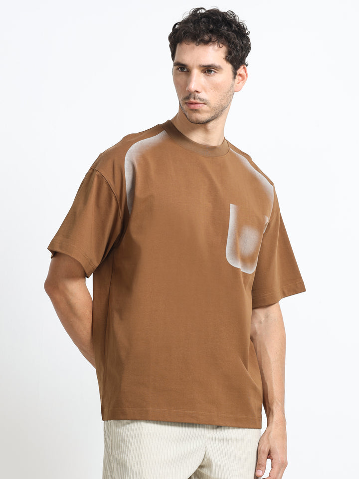 Tonal Pocket Brown T-Shirt