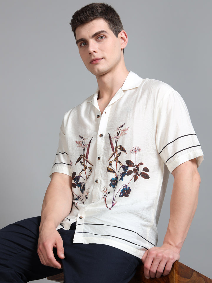 Ivory Floral Resort Shirt