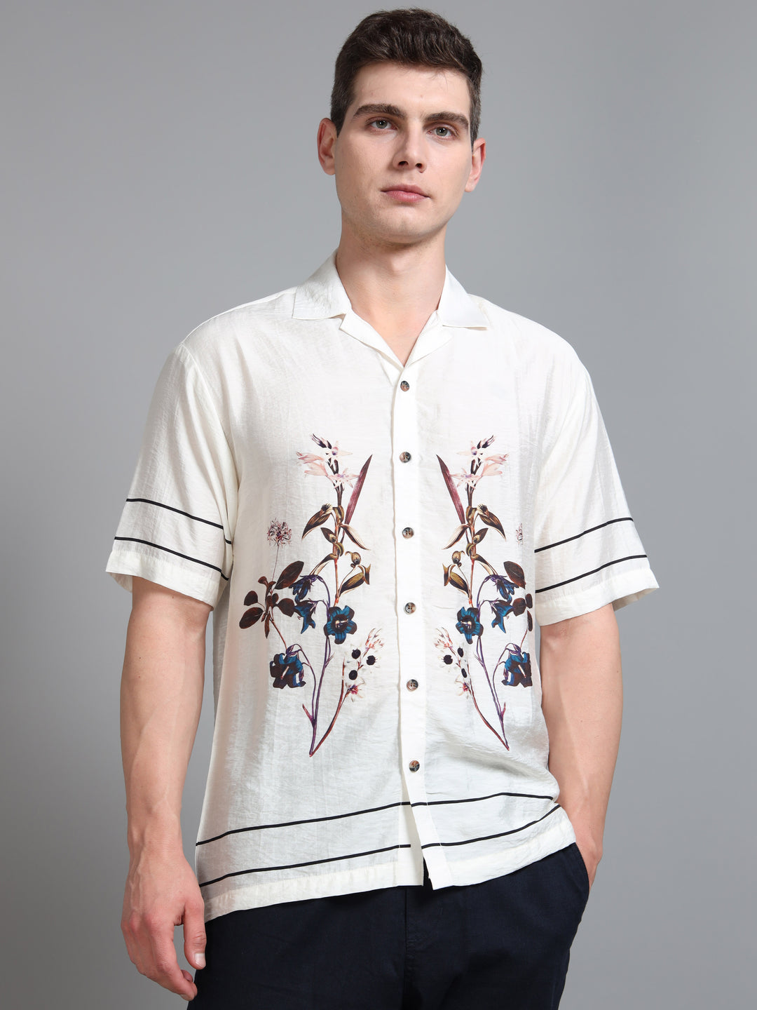 Ivory Floral Resort Shirt
